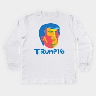 Donald Trump 2016 President Cartoon Kids Long Sleeve T-Shirt